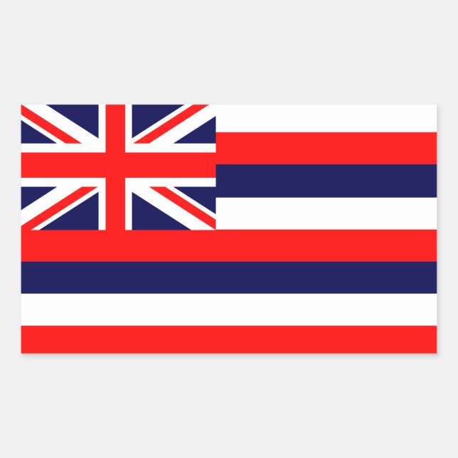 Adesivo Retangular Hawaii Flag (Frente)