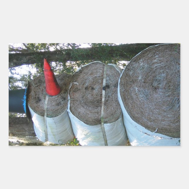 Adesivo Retangular Hay Snowman Sticker (Frente)