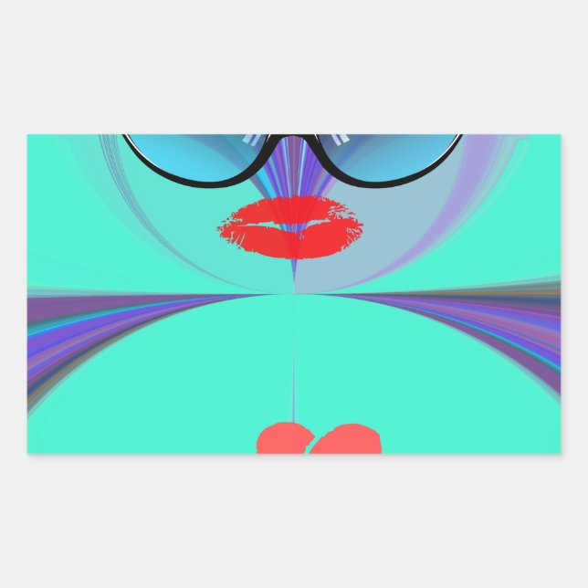 Adesivo Retangular Heart Selfie (Frente)