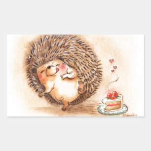 Adesivo Retangular Hedgehog Yum!