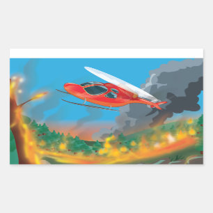 Adesivo Retangular Helicóptero de Resgate