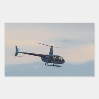 Adesivo Retangular Helicóptero R44 vermelho e branco