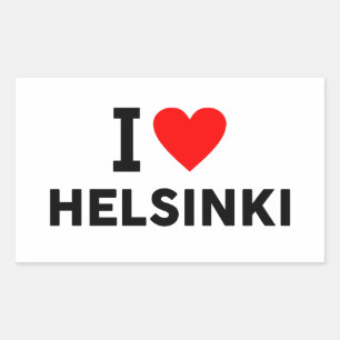 Adesivo Retangular Helsinki cidade Finlândia amor coração gosta