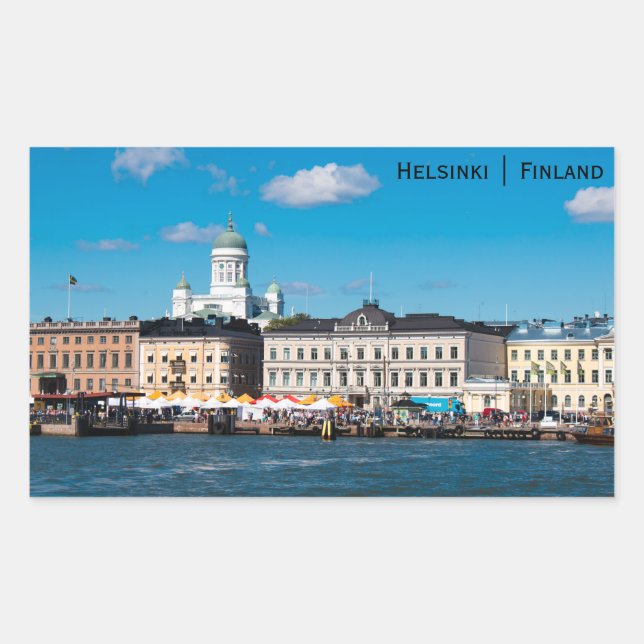 Adesivo Retangular Helsinki City Skyline (Frente)