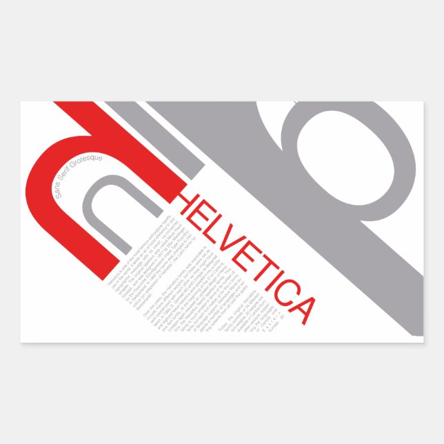 Adesivo Retangular Helvetica Typography | Design (Frente)