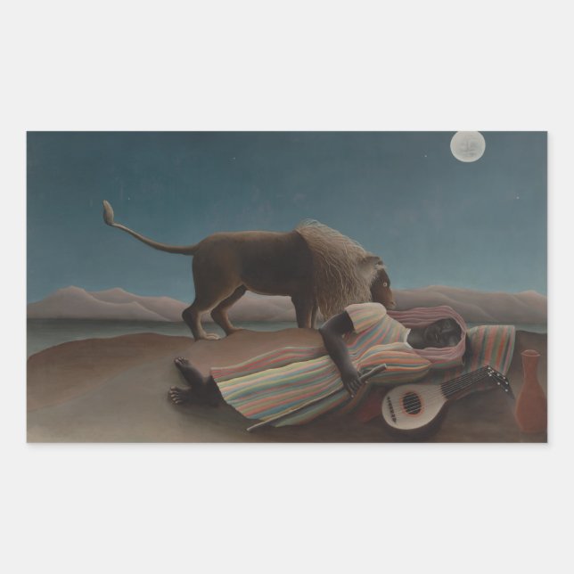Adesivo Retangular Henri Rousseau - O Cigano Dormente (Frente)