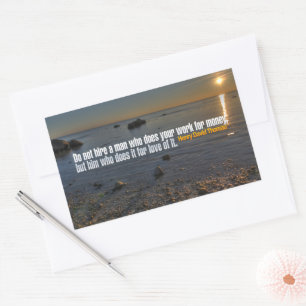 Adesivo Retangular Henry David Thoreau Citação Inspiracional "Trabalh