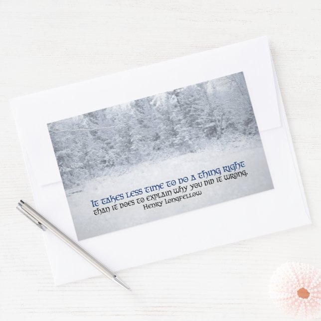 Adesivo Retangular Henry Longfellow, citação inspiracional "Faça dire (Envelope)