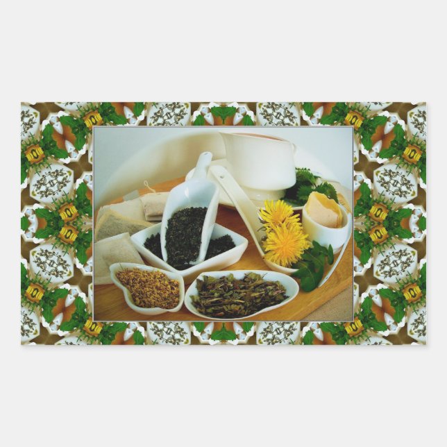 Adesivo Retangular HERBAL TEATIME # 2 ~ Rectangle Envelope Sealer (Frente)