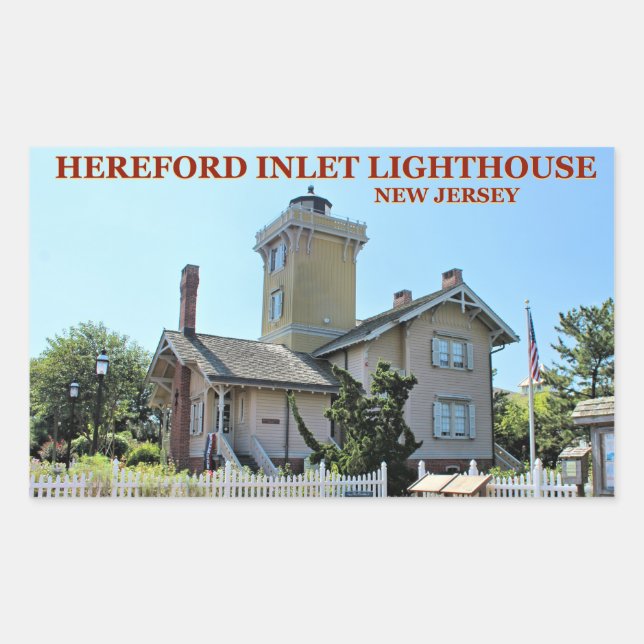 Adesivo Retangular Hereford Inlet Lighthouse, New Jersey Stickers (Frente)