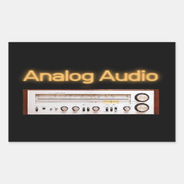 Adesivo Retangular HI FI antigo de áudio analógico