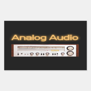 Adesivo Retangular HI FI antigo de áudio analógico
