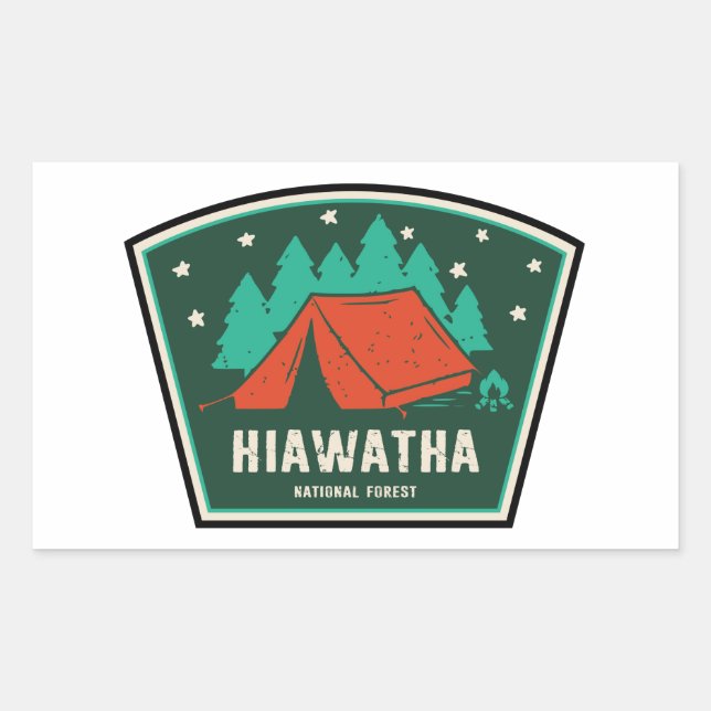 Adesivo Retangular Hiawatha National Forest Camping (Frente)