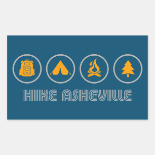 Adesivo Retangular Hike Asheville Carolina do Norte