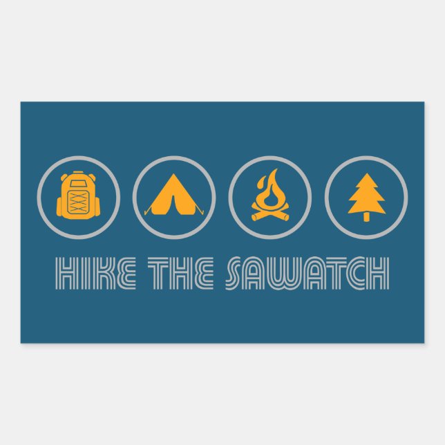 Adesivo Retangular Hike The Sawatch Range Colorado (Frente)