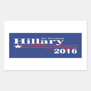 Adesivo Retangular Hillary Clinton Para O Presidente 2016 Stickers