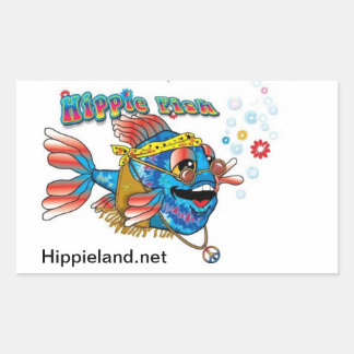Adesivo Retangular Hippie Fish