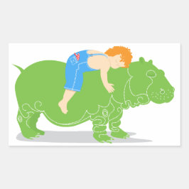 Adesivo Retangular Hippo Stickers