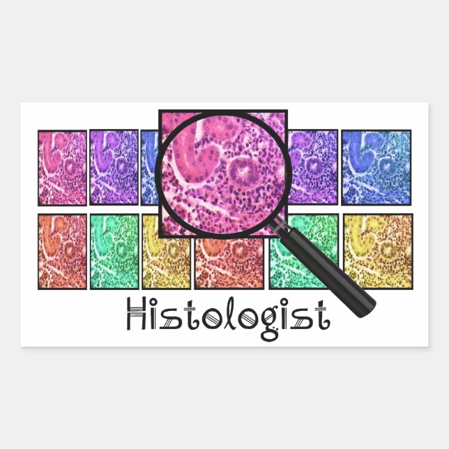 Adesivo Retangular Histologista Oferece Design de Células Magnificada (Frente)