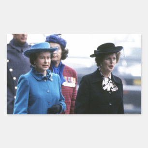 Adesivo Retangular HM Queen Elizabeth II-Margaret Thatcher