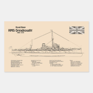 Adesivo Retangular HMS Dreadnled - Enviar Esquema SD