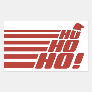 Adesivo Retangular Ho Ho - Colchetes de Natal personalizados