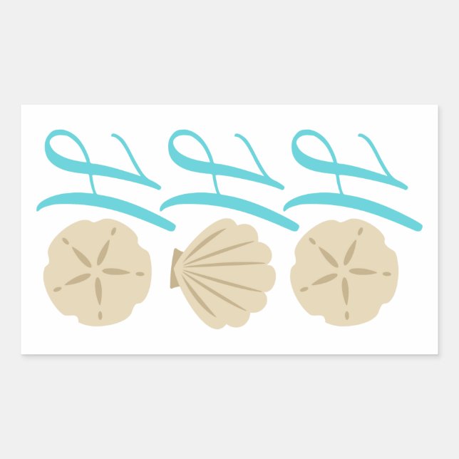 Adesivo Retangular Ho Ho Praia Natal Dólar e Shell (Frente)