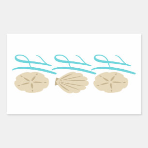 Adesivo Retangular Ho Ho Praia Natal Dólar e Shell