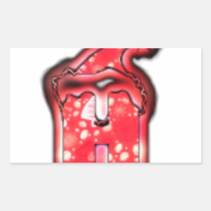 Adesivo Retangular Ho Ho! Santa Claus Hat Feliz Estrela de Natal