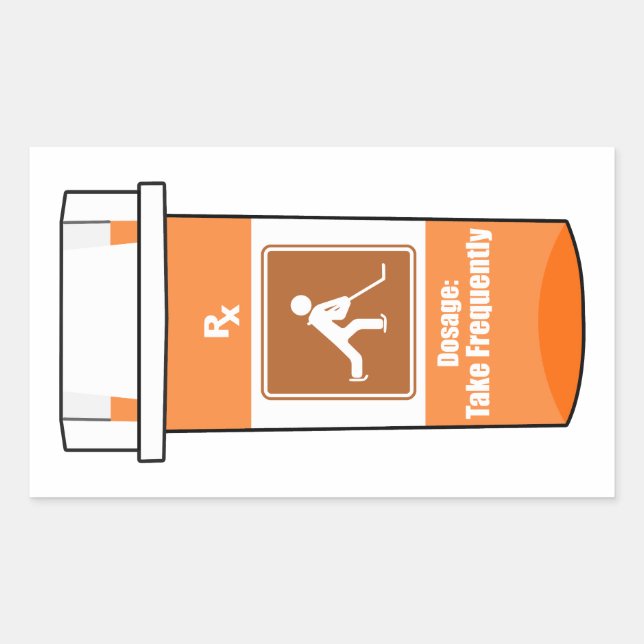 Adesivo Retangular Hockey É Minha Droga (Frente)