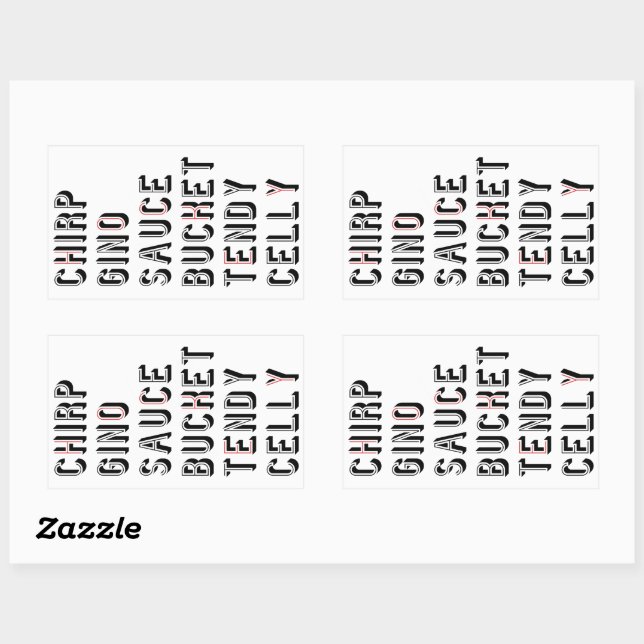 Adesivo Retangular Hockey Slang - Balde Chirp Gino Sauce Tendy Celly (Folha)