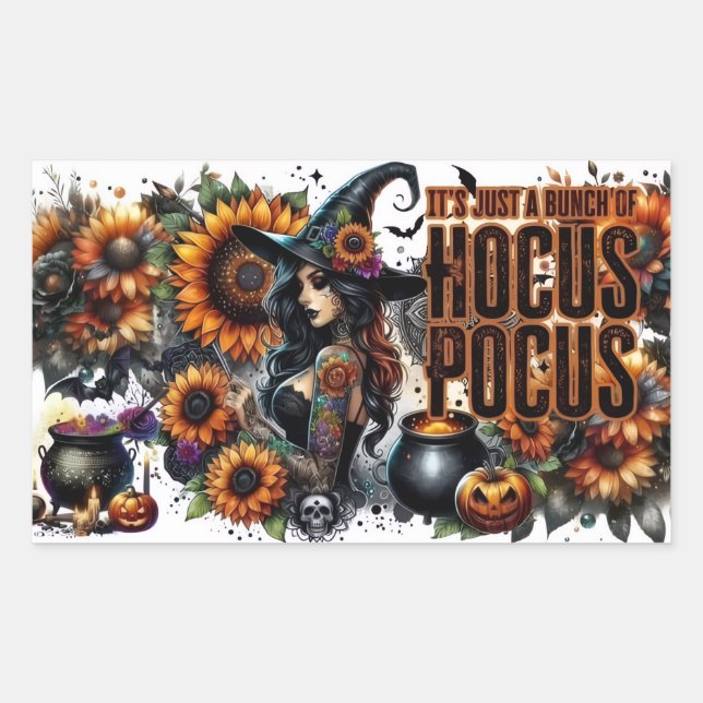 Adesivo Retangular “Hocus Pocus Vibes Mágicas” (Frente)