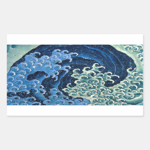 Adesivo Retangular Hokusai Feminine Wave Vintage Ocean