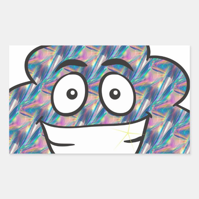 Adesivo Retangular holograma poop emoji (Frente)