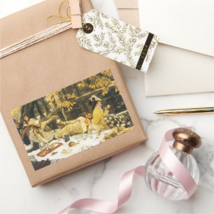 Adesivo Retangular Holyday, o piquenique de James Tissot, Arte Vitori