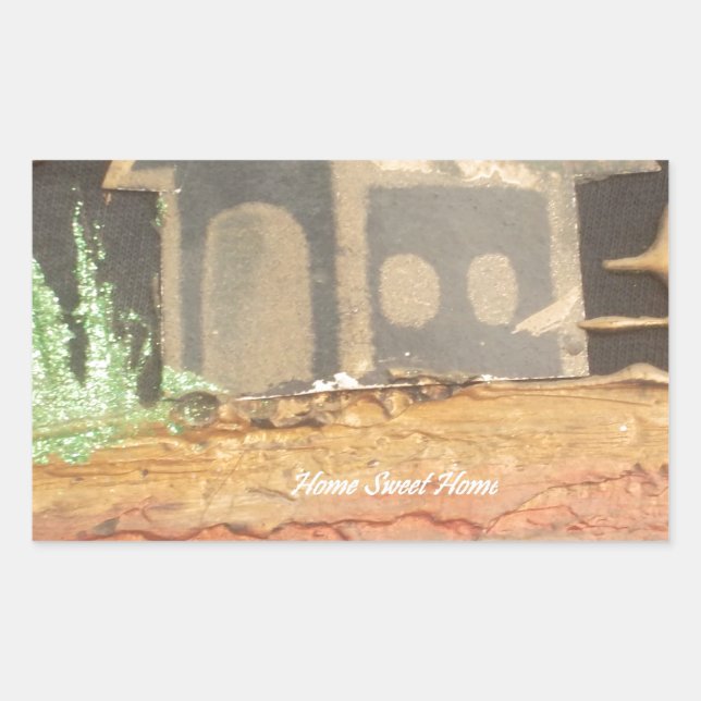 Adesivo Retangular Home Sweet Home Art Impressão (Frente)