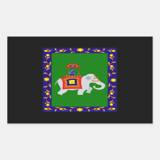 Adesivo Retangular Homem montando elefante