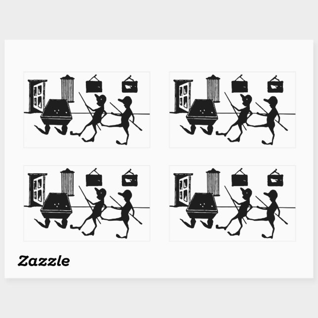 Adesivo Retangular Homem Trapaçando Na Piscina Billiards Jogo Arte (Folha)