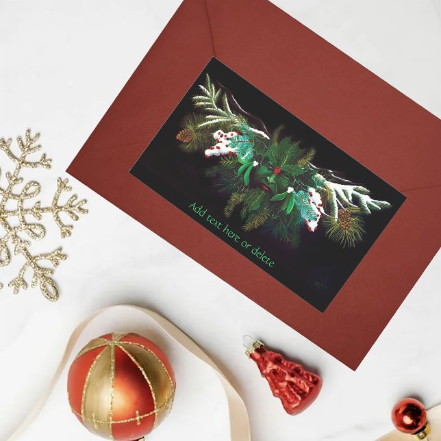 Adesivo Retangular Homem Verde de inverno de Natal (Criador carregado)