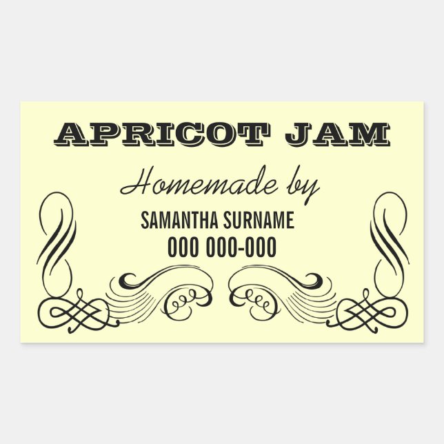 Adesivo Retangular Homemade preserva vinhetas de pote (Frente)