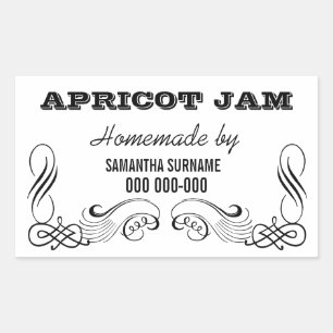 Adesivo Retangular Homemade preserva vinhetas de pote