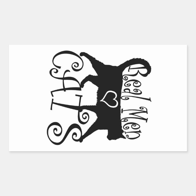 Adesivo Retangular Homens Reais Adoram Gatos em Na moda Design (Frente)