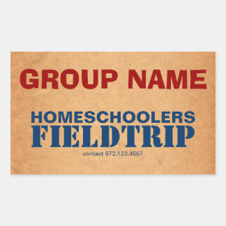 Adesivo Retangular Homeschooler Field Trip