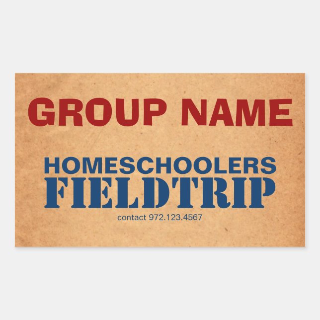 Adesivo Retangular Homeschooler Field Trip (Frente)