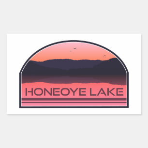 Adesivo Retangular Honeoye Lake New York Red Sunrise