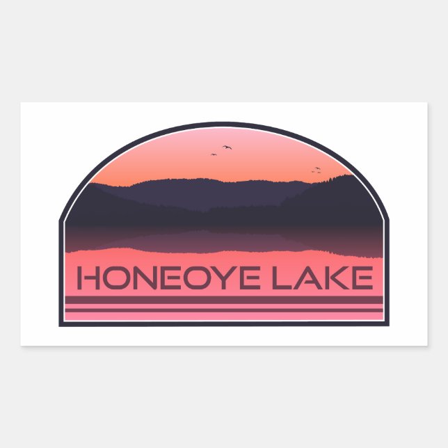 Adesivo Retangular Honeoye Lake New York Red Sunrise (Frente)