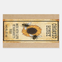 Adesivo Retangular Honey Jar Labels Honeybee Honeycomb Bee Apiary