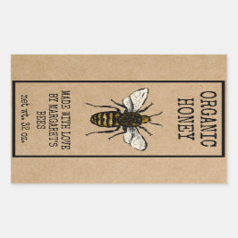Adesivo Retangular Honey Jar Labels Honeybee Honeycomb Bee Apiary