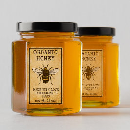 Adesivo Retangular Honey Jar Labels Honeybee Honeycomb Bee Apiary