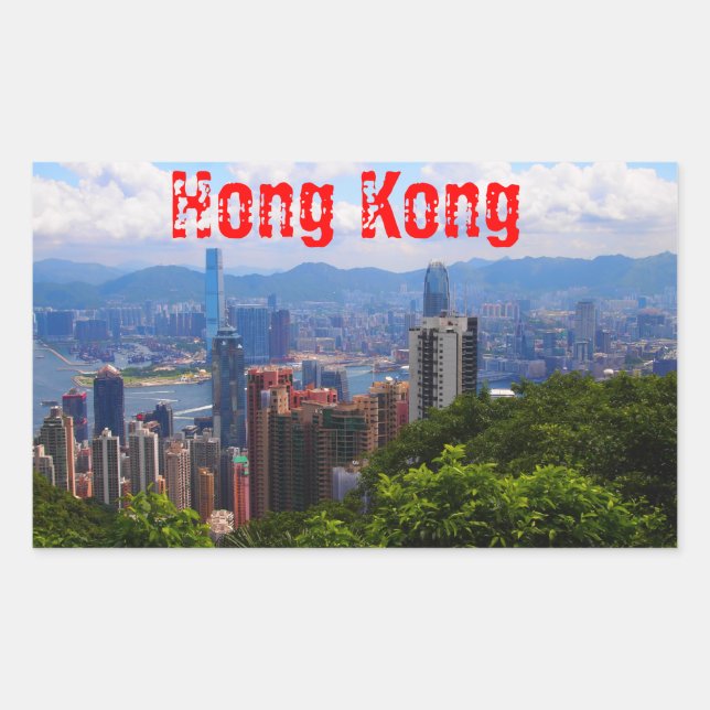 Adesivo Retangular Hong Kong - Victoria Peak Sticker (Frente)